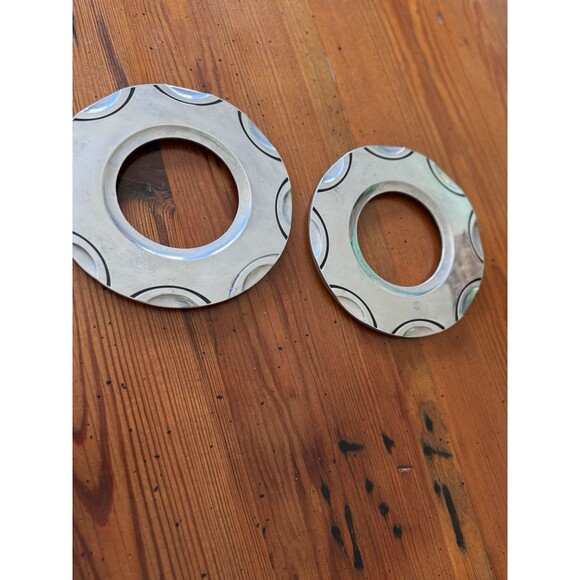 Pair of Lenox Scoop Trivets Solid Aluminum Holloware Cool Design 7.5" Diameter - Picture 3 of 16